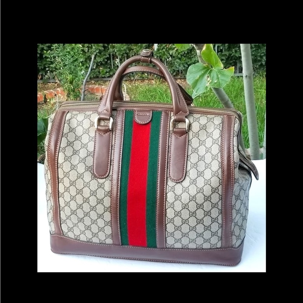 Fabulous Vintage Gucci Supreme Overnight Weekend Travel Train Boston Bag $2,400